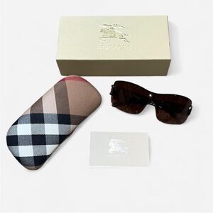 Burberry Dark Brown Sunglasses with Plaid Case